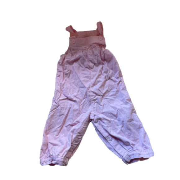 3/$20 child of mine 3-6 month pink with white polka dots overalls - Picture 1 of 3